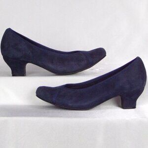 HOTTER COMFORT CONCEPT size 8 MONICA dark-blue suede low-heel pumps